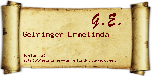 Geiringer Ermelinda névjegykártya